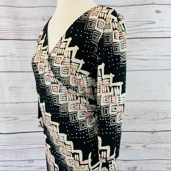 BCBGMAXAZRIA patterned cross front ruched dress - Picture 7 of 12